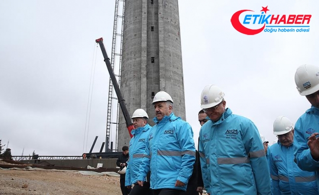 Bakan Arslan Küçük Çamlıca TV-Radyo Kulesi inşaatında incelemelerde bulundu