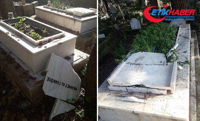 Adana'da mezarlıkta onlarca mezar taşı kırıldı