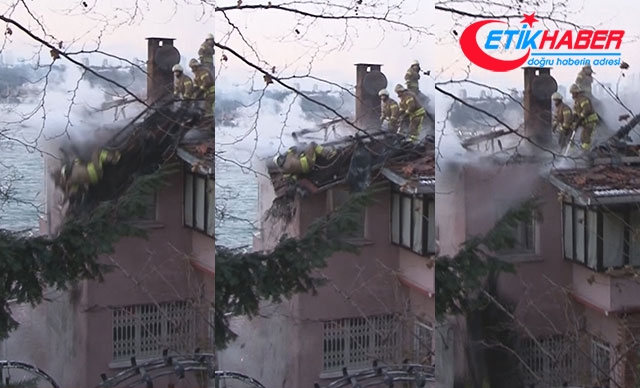 Üsküdar'da yangına müdahale eden itfaiye eri çatıdan düştü