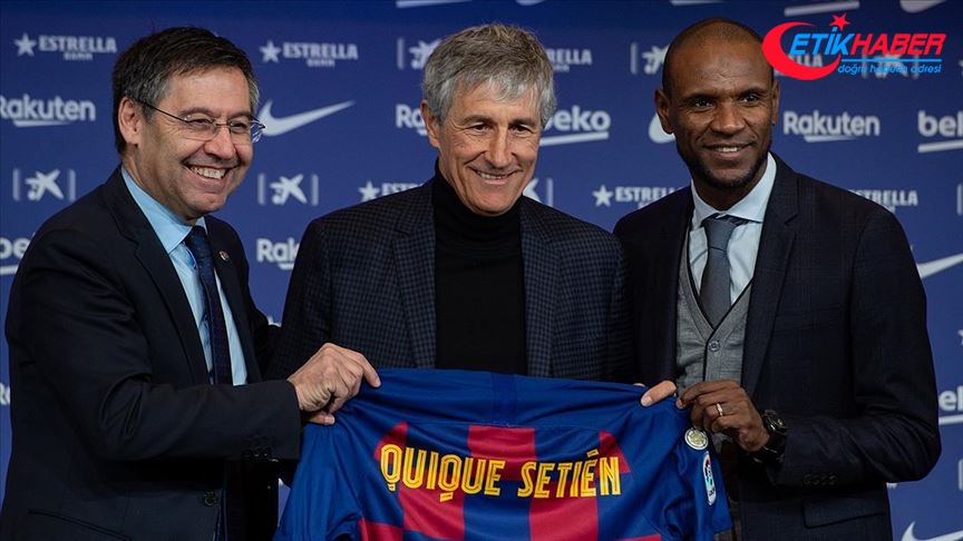 Barcelona yeni teknik direktörü Quique Setien'i tanıttı