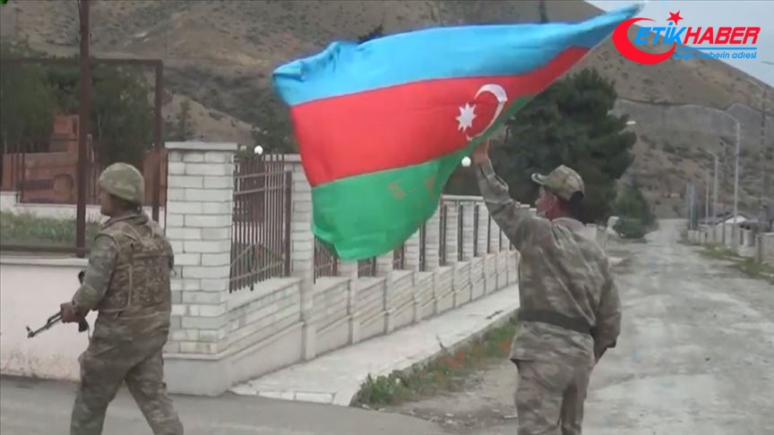 Ermenistan'ın işgalinden kurtarılan Talış köyünde Azerbaycan bayrakları dalgalanıyor
