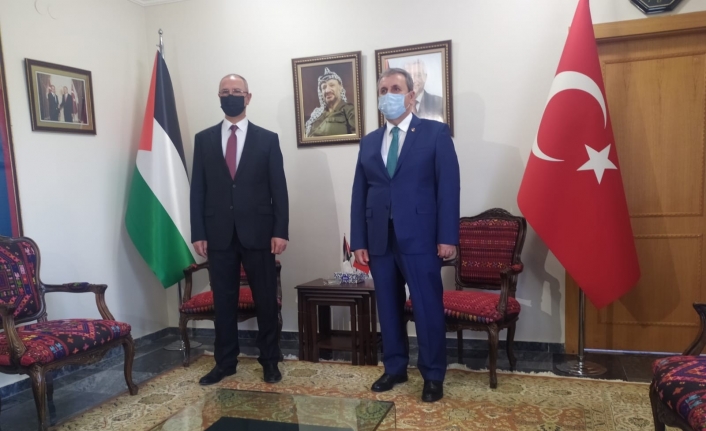 BBP Genel Başkanı Destici, Filistin Büyükelçiliğini ziyaret etti
