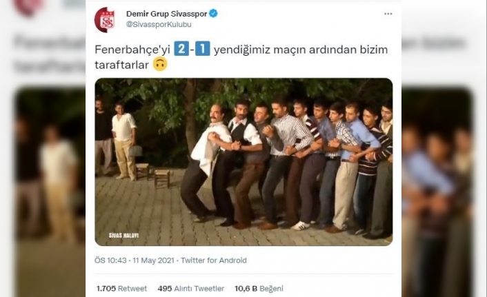 Sivasspor’dan Fenerbahçe galibiyeti sonrası paylaşım!