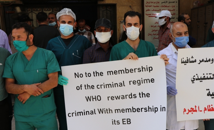 Suriyeli sağlık çalışanları, Esad rejiminin DSÖ’nün Yürütme Kurulu’na üye seçilmesini protesto etti
