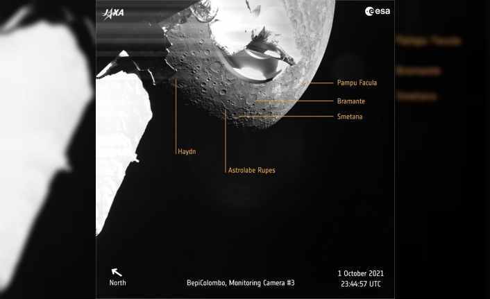 Avrupa Uzay Ajansı’nın BepiColombo misyonu Merkür’ün ilk fotoğraflarını gönderdi