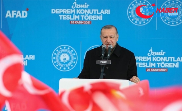 Cumhurbaşkanı Erdoğan, İzmir'de deprem konutlarının tesliminde konuştu: Bugüne kadar ne söz verdiysek yaptık