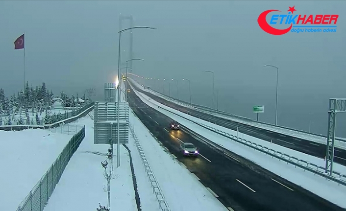 Kar yağışı nedeniyle Osmangazi Köprüsü'nden geçiş için kış lastiği zorunluluğu