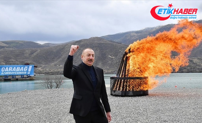 Azerbaycan Cumhurbaşkanı Aliyev, Karabağ'da Nevruz ateşini yaktı