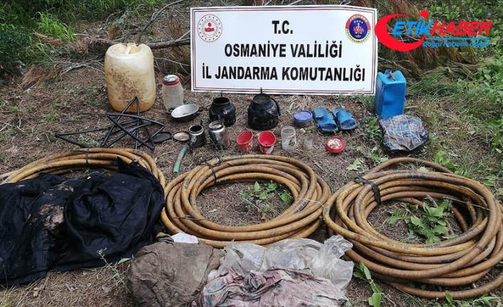 Amanos Dağları'nda teröristlerin kullandığı sığınakta yaşam malzemesi bulundu