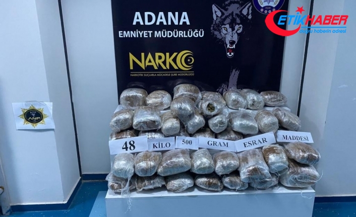 Adana'da 48 kilo 500 gram esrar ele geçirildi