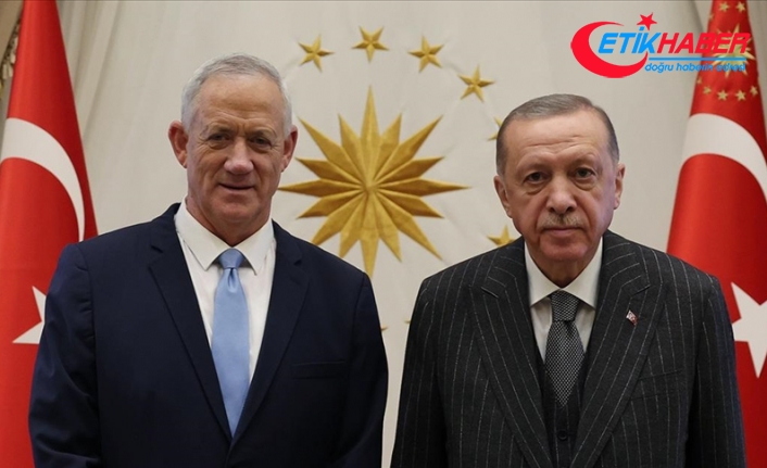 Cumhurbaşkanı Erdoğan, İsrail Savunma Bakanı Gantz'ı kabul etti
