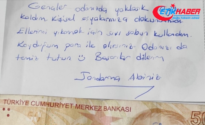 Depremde Düzce'ye gelen destek ekipleri konakladıkları yurtlarda öğrencilere not bıraktı