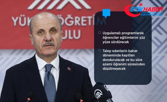YÖK Başkanı Özvar: Nisan başı itibarıyla yüz yüze eğitimin de olduğu hibrit seçenek değerlendirilecek