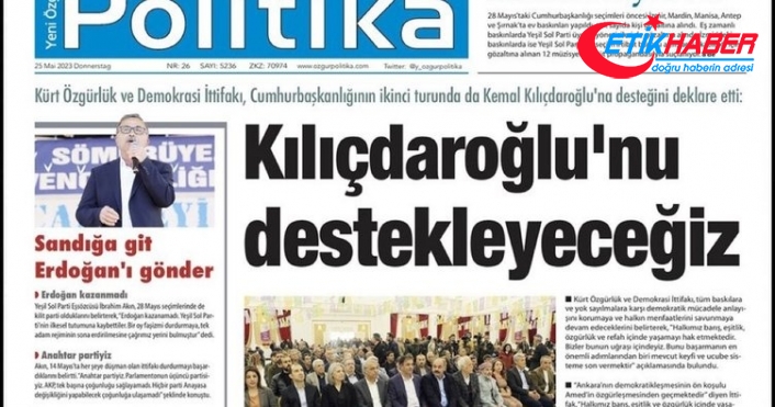 Avrupa'da yayın yapan PKK paçavrasında manşet: Kılıçdaroğlu'nu destekleyeceğiz